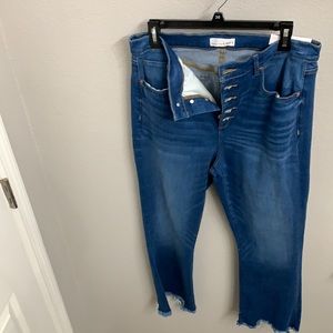 High waist kick crop Loft jeans. Size 32/14. High waisted.